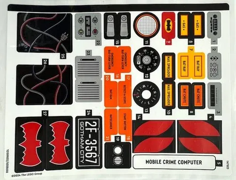 LEGO STICKER SHEET #1 ONLY 76328 CLASSIC TV SERIES BATMOBILE from set New