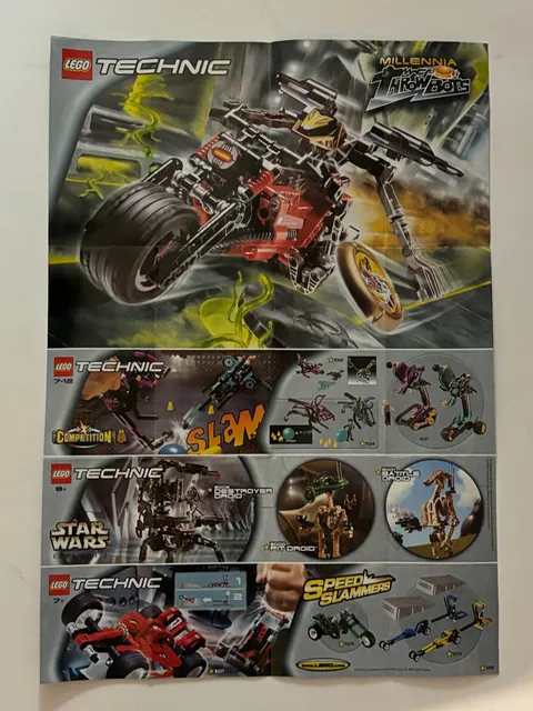 Lego  fold-out Poster. Technic Fusion Slizer. Size 11.5 x 16.5 inches Throw Bots