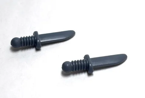 Lego - Minifigure Utensil - Lot of 2 - Grey, Knife