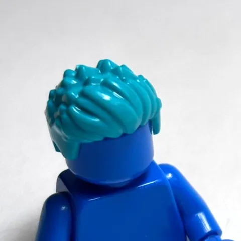 Lego - Minifigure Hair - Blue Green / Teal, Swept Back, Wavy, Spiked