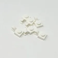 61252 LEGO Plate Modified 1x1 w/ Open O Clip Horizontal WHITE (6)