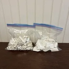 Vintage LEGO 1960s - 70s White Bricks & Plates Bulk Lot Waffle Back 2 lbs
