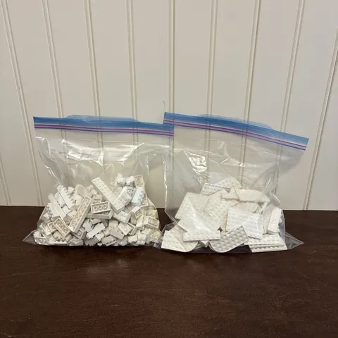 Vintage LEGO 1960s - 70s White Bricks & Plates Bulk Lot Waffle Back 2 lbs