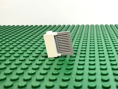 1979 LEGO White Brick 1x1x2 Shutter Holder w/Old Gray Shutter 554 #3581 3582