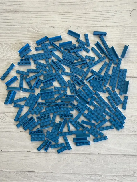 LEGO DARK AZURE BLUE LOT 166 PCS 1X10 1X6 1X4 PLATE AZUR VARIETY BUILDING PIECES