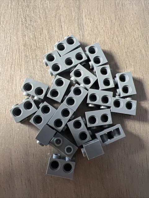 LEGO 32000 Dark Bluish Gray Technic, Brick 1 x 2 with One Holes - 22 Pieces