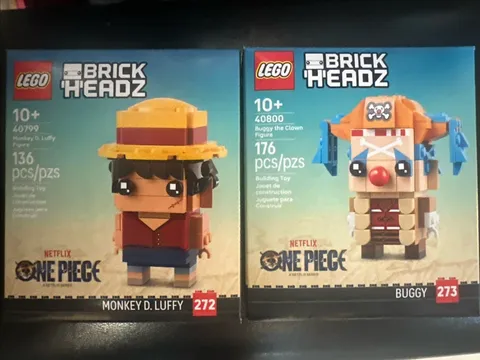 LEGO 40799 Brickheadz Monkey D. Luffy Figure Lego 40800 Buggy The Clown New Lot