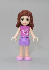 LEGO Friends Olivia heart shirt minifigures 3184 30102 3315 Valentines day