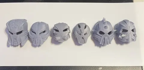 3D Printed Bionicle Masks-The Great Voyage Set