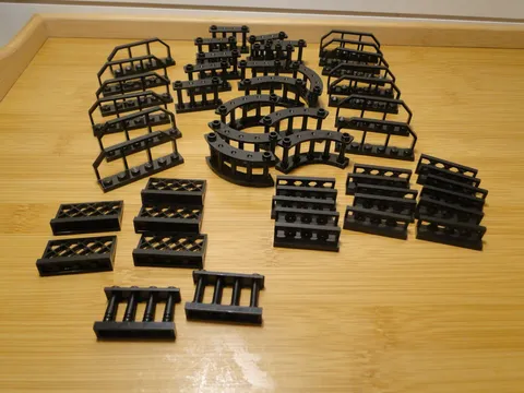 Lego Fence Gate Street Barricade Railing Garden Black Castle Lot