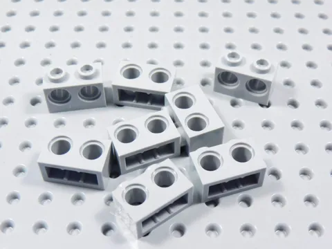 LEGO Lot of 8 Light Bluish Gray 1x2 Technic Bricks w/ 2 Holes BR