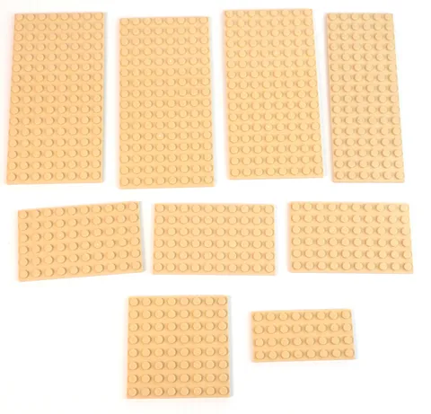 LEGO Parts - Assorted Tan Plates Bulk Pieces - QTY 9