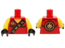 LEGO® Part 973pb1906c01 - Torso Ninjago Robe with Gold Asian Kai