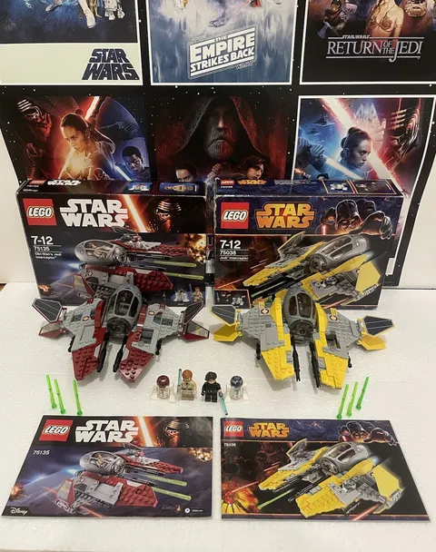 LEGO Star Wars Jedi Interceptors  -Obi-Wan 75135 & Anakin 75038 - 100% Complete