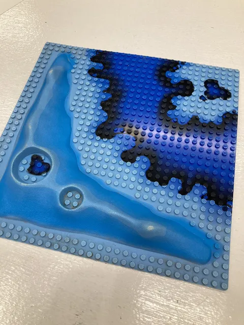 LEGO Blue Raised Baseplate. 32 x 32 Crater Ocean Underwater Pattern 6190. READ