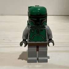LEGO Star Wars Boba Fett Minifigure Bluish Gray sw0002b - Dark Red Helmet - 2009