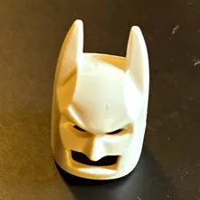 LEGO White Batman Minifigure Cowl Mask Minifigure Headgear, 1 Piece Plastic