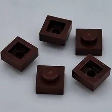 Lego - 5 Basic Reddish Brown 1 x 1 Stud Plates 3024