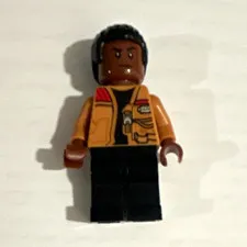 LEGO Minifigure Dark Brown Hair Tan Jacket Black Legs Plastic - Finn Star Wars