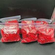 2 LB Bulk LEGO Lot Mostly Red Bricks Plates Specialty Pieces Genuine LEGO