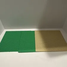 LEGO Green & Tan Baseplates Lot of 3 Plastic Building Plates