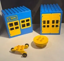 Vintage RARE Lego Duplo Set 2657 GAS STATION Buildings Parts Needs Cleaning