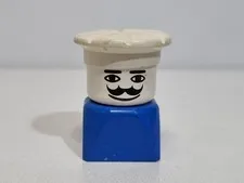 Rare Interlego AG Lego AIS Duplo 1977 Hotel Legoville Chef Figure 524