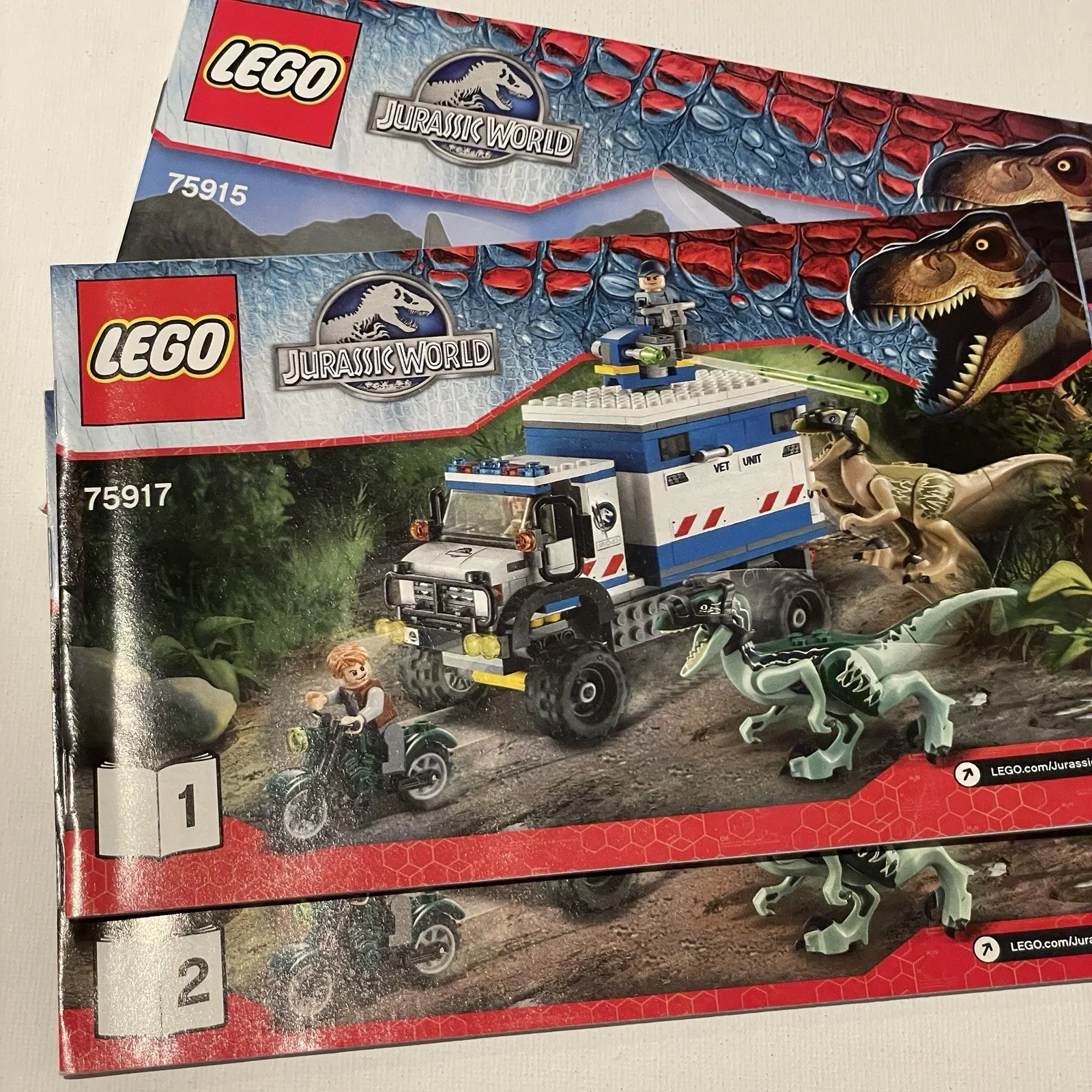 Lego Instruction Manual Only Jurassic World 75915 and 75917 Booklet 1+2