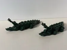 LEGO DARK GREEN ALIGATOR FIGURES X2