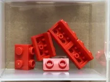 LEGO Parts - Red Bracket 1 x 2 - 1 x 2 - No 99781 - QTY 5