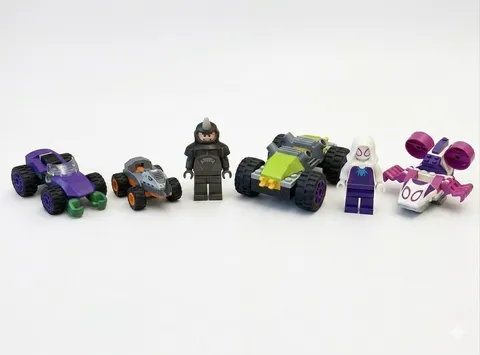 LEGO Marvel Rhino Truck Ghost Spider Glider Vehicles Minifigure Bundle Lot Set