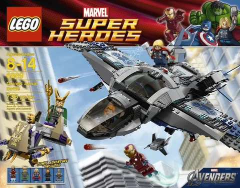 LEGO Marvel: Quinjet Aerial Battle (6869) No Box Instructions Complete Used Set