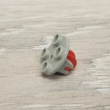 Lego 2655c01 Old Gray Plate Round 2 x 2 Thin Wheel Holder with Red Pulley Wheel