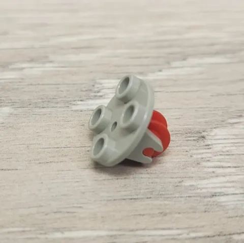 Lego 2655c01 Old Gray Plate Round 2 x 2 Thin Wheel Holder with Red Pulley Wheel