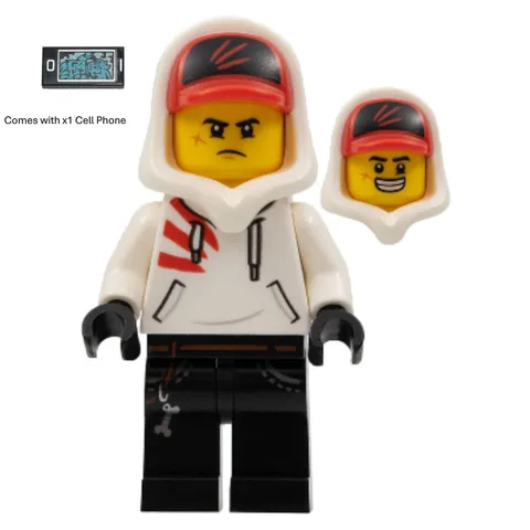 LEGO Hidden Side Jack Davids Minifigure hs004 Large Smile Grumpy with Phone New