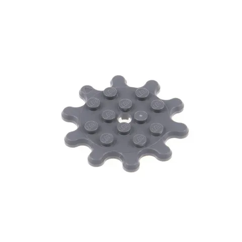 1x LEGO Round Gear Brick Plate 4x4 New Dark Gray 10 Teeth 6252371