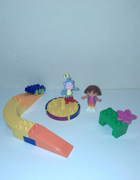 23 Piece LEGO DUPLO Preschool Building Toy: Dora, Diego, Boots, Slide, Carousel