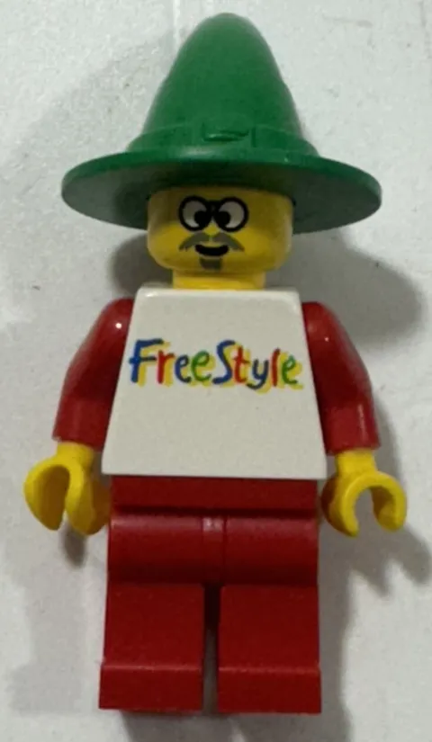 Vintage Lego Freestyle Wizard With Green Hat Minifigure