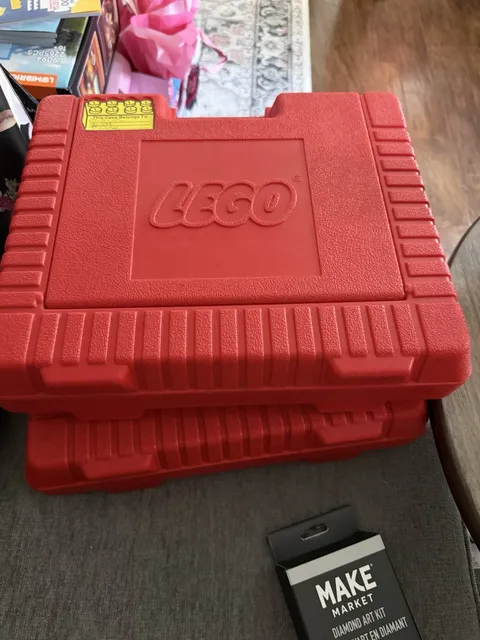 Two Authentic LEGO Carrying Cases. Red & Black Great Condition
