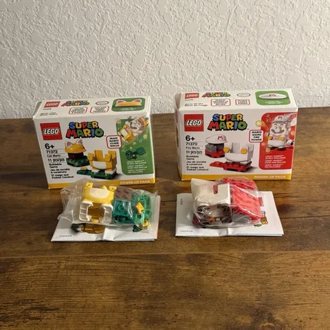 LEGO Super Mario 71370 Fire Mario & 71372 Cat Mario Power-Up Pack Bundle