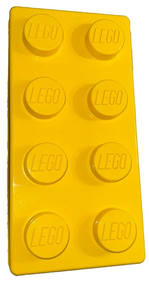 LEGO Brick Storage Case 8 Stud Large Yellow Container Plastic Bin Box EMPTY 14x7