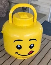 Lego Head Storage Brick Sorter Separator w/ 2 Trays & Handle Rare Tongue Out