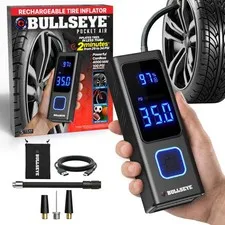 Emson Pocket Air Tire Inflator Portable Air Compressor By Bullseye For Tires