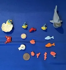 Lego Animal Lot 11 Sea animals + Shells-Seahorse, 3 Flounder, Crab, Shark, 3fsh