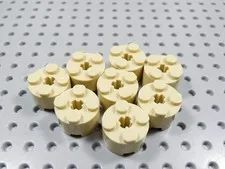LEGO Lot of 8 Tan Round 2x2 Bricks w/ Axle Hole BC