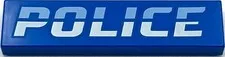 Lego New Blue Tile Flat Smooth 1 x 4 Bright Light Blue White 'POLICE' Part