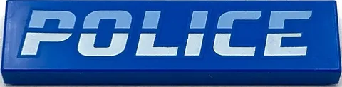 Lego New Blue Tile Flat Smooth 1 x 4 Bright Light Blue White 'POLICE' Part