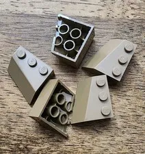 LEGO Dark Tan Wedge 3 x 3 Sloped Left. QTY 5. Part No. 42862.