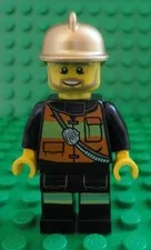 LEGO City Fire Chief w/ Gold Helmet Firefighter Minifigure