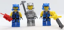 3) Power Miners Lot Rex Doc Duke 8190 8189 8191 8188 8964 LEGO Minifigure Figure